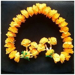 Marigold Flower Artificial Plastic Garland Decoration Wedding Party Event Orange