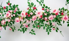 2 PCS 12FT Bendable Flower Garland, Artificial Rose Vine Hanging 2pcs Pink