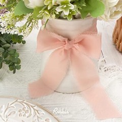 Chiffon Ribbon 1-1/2 inch x 20 Yard Handmade Fringe Chiffon Silk Blush Pink