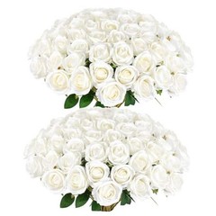 Pcs Artificial Roses Bulk Velvet Silk Roses Roses for Wedding 120 White