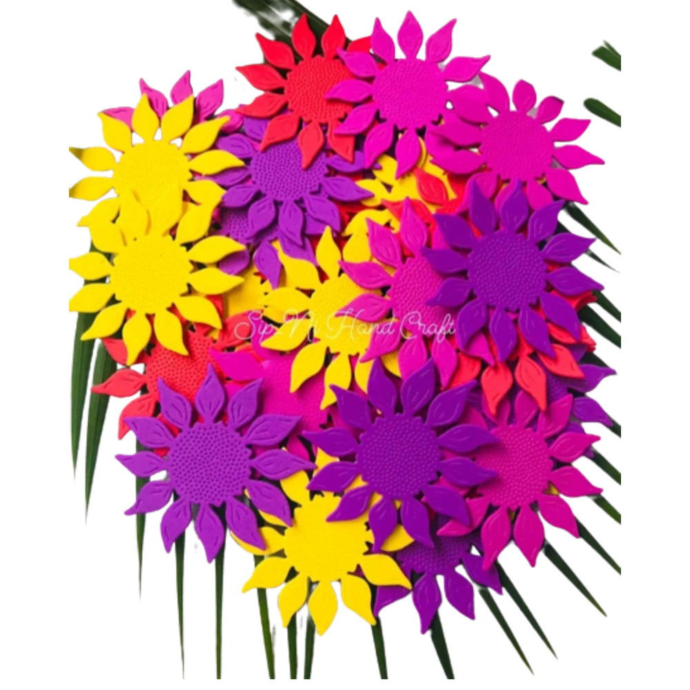 100pcs New Foam Sheet Artificial Die Cut Sun Flower pills Crafting New For Party