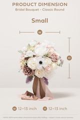 Ling’S Moment Dusty Rose Bridal Bouquet for Bride, Blush Pink Wedding Bouquets f