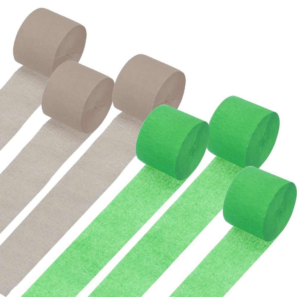Crepe Paper Streamers 6 Rolls 492ft (Brown/Green)