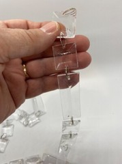 Acrylic Clear Modern hanging Rectangle Garland ~ 63″ long Wedding, Christmas