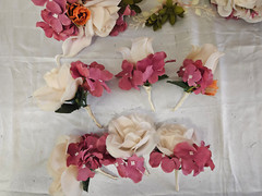 Sunset Wedding Bouquet – 11 Pc Wedding Bouquet Set, Ivory, Pink, Orange, Purple