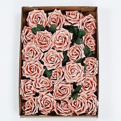 24 DUSTY ROSE 5″ FOAM ROSE Flowers Stems Wedding Events Decorations Supplies