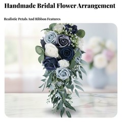 Wedding Bouquets for Bride Waterfall Artificial Roses Bunch Floral Holding