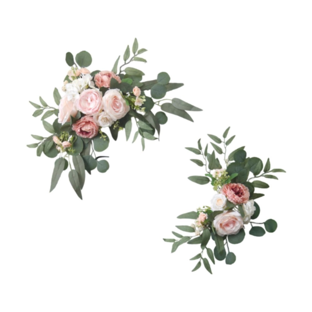 2 Pieces Wedding Arch Flowers Backdrop Decor Craft Decorative Artificial Flowers