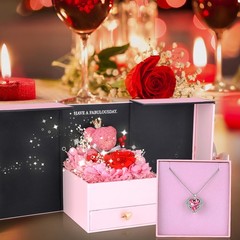 Suturun Preserved Roses Forever Flowers Gifts for Women,Eternal Pink