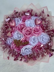 Pink and White Ribbon Bouquet for Sale!! Perfect for Any Occasion