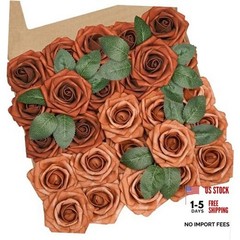 Artificial Flowers Artificial Rose for DIY Wedding 25pcs Shades of Terracotta