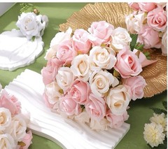 10pcs Golden Wedding Centerpieces with Realistic Roses Flowers for Weddings