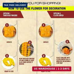 5 PC – 5 feet Marigold Garland |Indian/American Wedding Party Mantle Decoration,