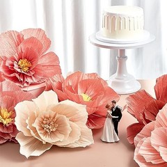 24 Pcs Tissue Paper Flowers, Crepe Paper Flowers Decorations 8″ Assorted Color