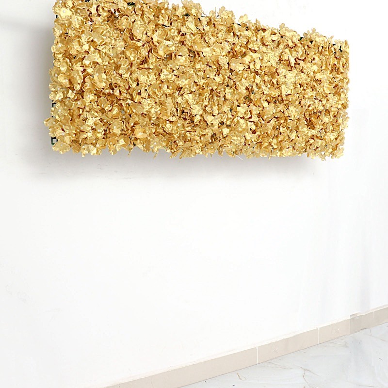 4 Gold Hydrangea Flowers Mat Wall Backdrop Panels Wedding Party Decorations