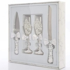 European wedding wedding set romantic wedding glass four-piece cutlery set