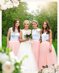 Set of 6 Elegant White Bridesmaid Bouquets for Weddings & Anniversaries
