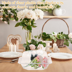 60 Pack Clear Plastic Flower Box for Corsage, Boutonniere, Rose, Orchid Prom Wed