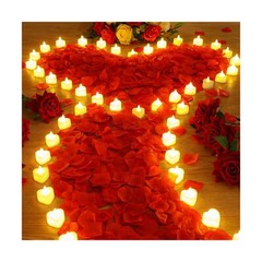Coume 6000 Pieces Artificial Rose Petal with 72 Pieces Romantic Heart Led Can…