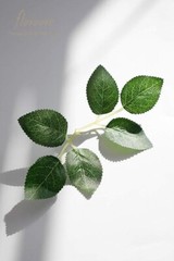 Hojas verdes artificiales 35 unidades a granel de seda sintética hojas de rosas.