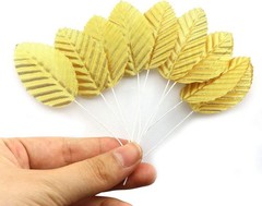 200 hojas artificiales de seda doradas para decoración de bodas, fiestas