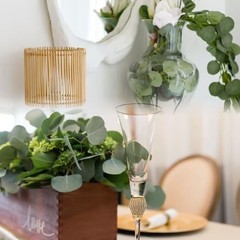 16Pcs Artificial Eucalyptus Garland Greenery Leaves Silk Vines Silver 16pcs