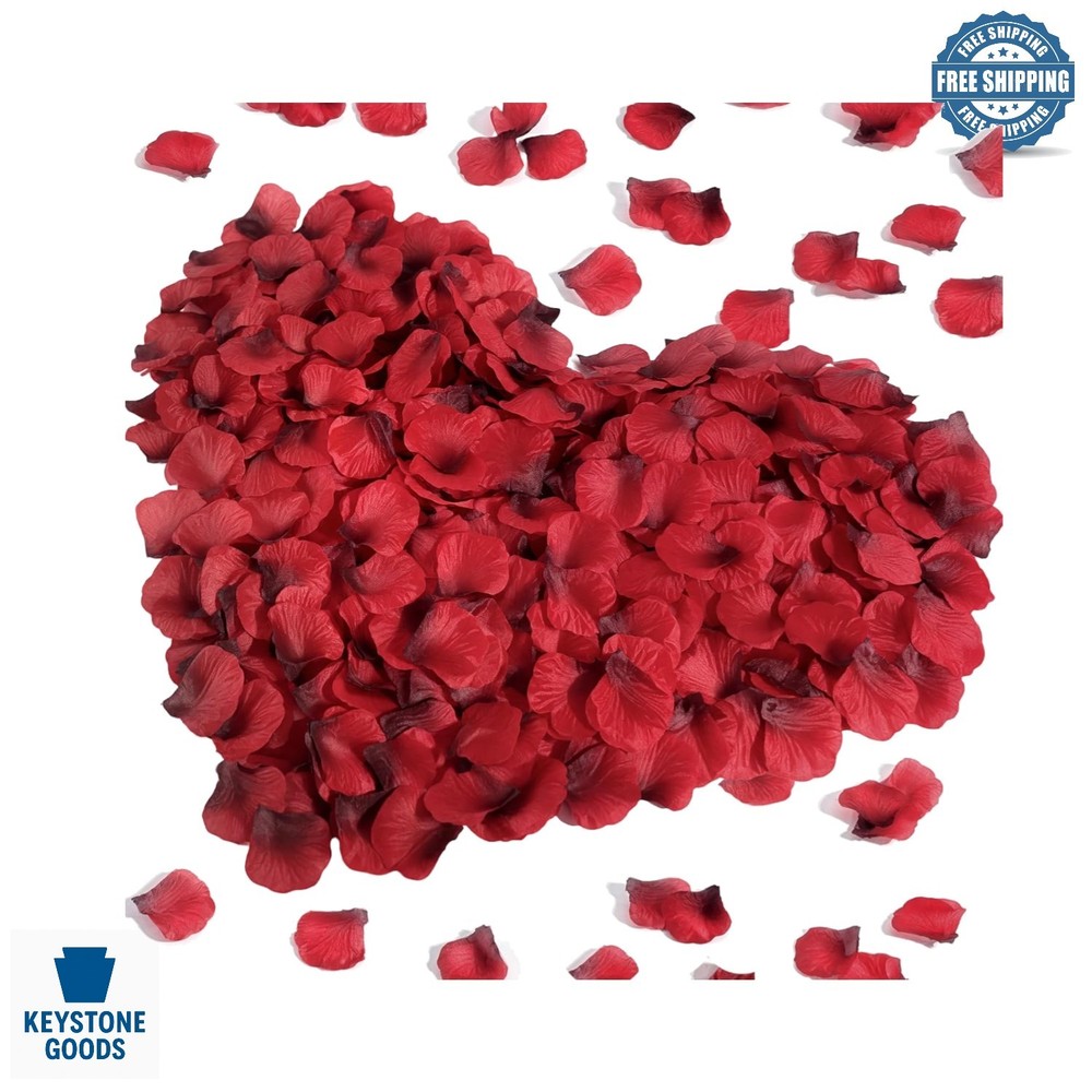 2000Pcs Red Silk Rose Petals for Romantic Wedding & Event Decor