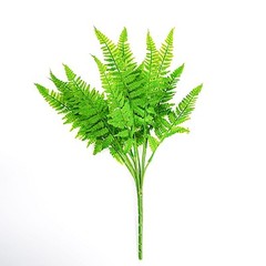2 GREEN 19″ Faux Boston Fern Artificial LEAVES Greenery STEMS Party Decorations