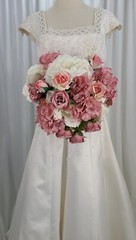 Rose Garden Hydrangea, Peony and Rose Faux Silk Wedding Bouquet