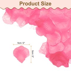 1000pcs Artificial Rose Petals Fake Silk Flower Petals for Wedding, Bright Pink