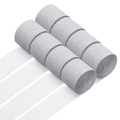 8 Rolls Crepe Paper Streamers 656ft Rainbow Streamers, Silver