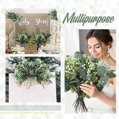 Bulk Artificial Silver Dollar Greenery Eucalyptus Leaves – 100 Mixed Stems