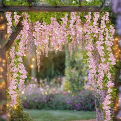 GhuaH 2 Pcs Wisteria Garland Artificial Flowers Hanging 5.9 ft, Pink