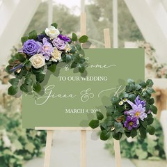 Artificial Wedding Arch Flowers Kit Boho Dusty Rose Blue Eucalyptus Garland