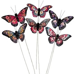 Cartanfill-Artificial Butterfly Decorations Set, 12 Pieces, 6 Colors, B-black