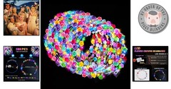 Enchanting 100 PCS Light Up Flower Crowns: Perfect for Parties & Celebrations