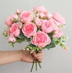 Artificial flowers romantic rose silicon real touch high quality bouquets