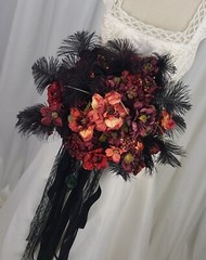 Deep Autumn Goth Faux Silk Bridal Bouquet