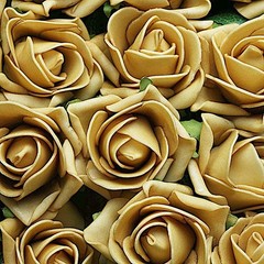 24 GOLD 2″ Mini FOAM ROSE Flowers Stems Wedding Events Decorations Supplies