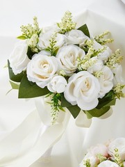 Meldel Ivory Wedding Bouquets for Bride Bridesmaid with Corsage and Boutonnie…