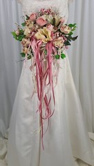 Rose and Ribbons Faux Floral Wedding Bouquet
