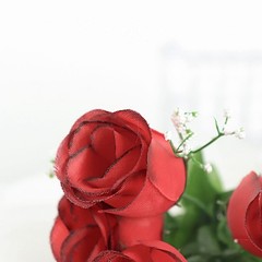 84 Black and Red SILK ROSE BUDS Wedding Flowers Bouquets Decorations on SALE