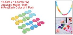 6Pcs 9.8ft Four-Leaf Paper Flower Garland Hanging Streamers, Multicolor