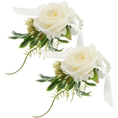 2 Pcs Bride Wristband Decor Artificial Flower Hand for Bridesmaid