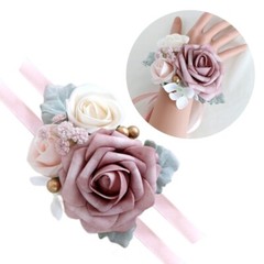 Rose Corsages for Wedding Ceremony Anniversary Prom Party, Flower Wrist Corsages