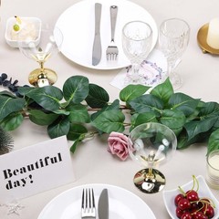 GREEN 5 ft long Artificial Poplar Foliage Garlands Party Wedding Decorations