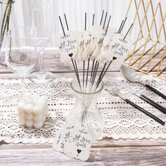 100PCS Rustic Favors Sparkler Tags for Weddings Match Holder & Striker Let Love