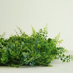 4 Green Artificial Fern and Boxwood Leaves Wall Backdrop Panels Wedding