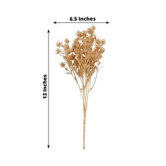 4 GOLD Metallic Artificial Baby’s Breath Flower Bouquets Party Decorations