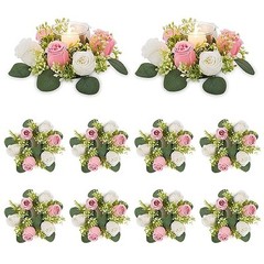 Flower Wedding Centerpieces for Tables – 10 Pcs Dia 8.3″-10pcs Pink & White